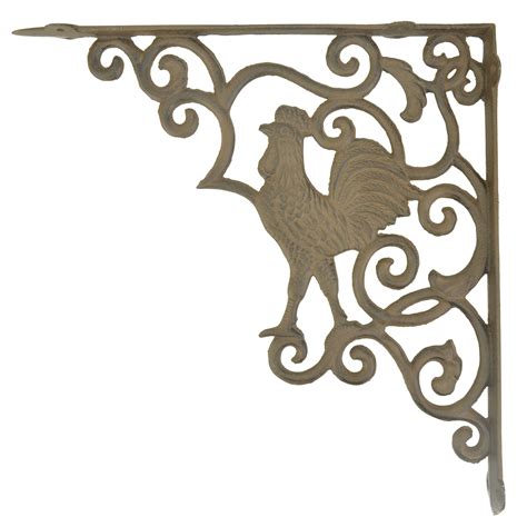 decorative rooster metal wall shelf brackets|Rooster Shelf Brackets .